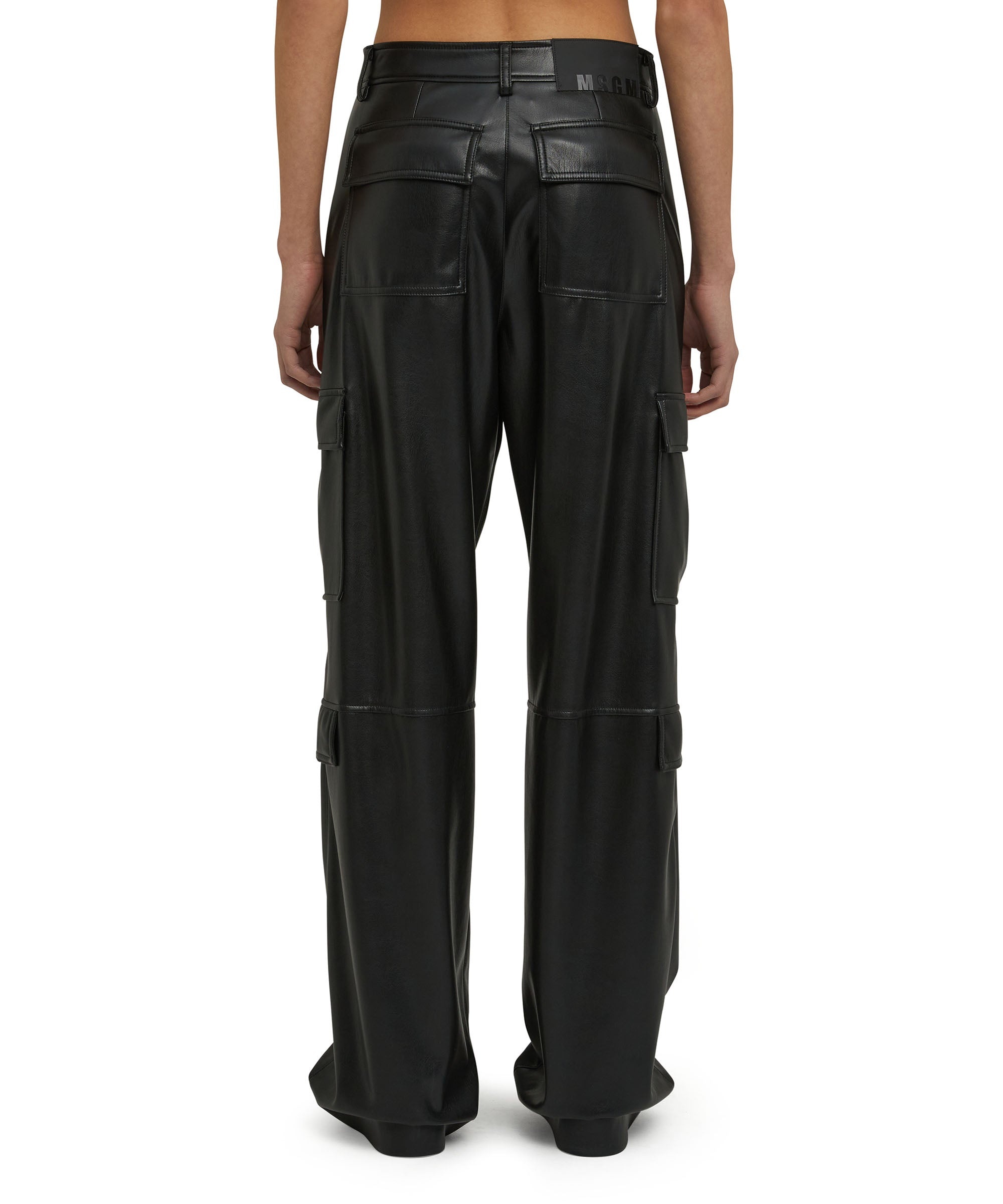 Faux leather cargo trousers "Soft Eco Leather" fabric - 4