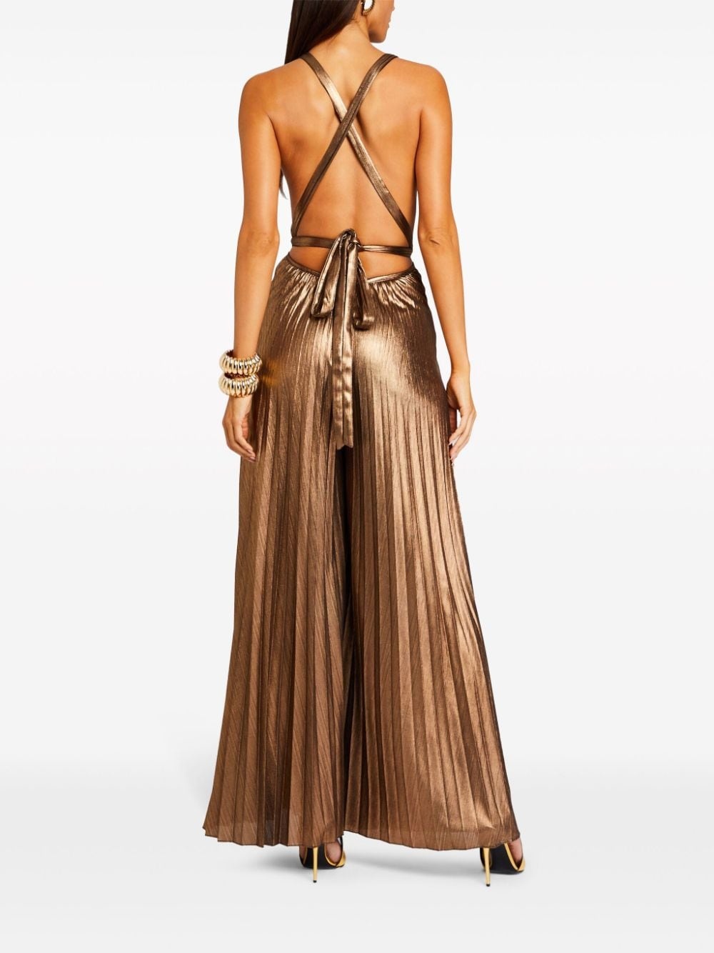 Graciane pleated plunge jumpsuit - 4