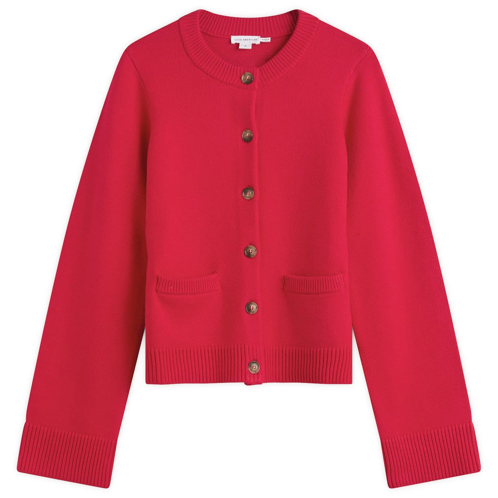 Good American Button Front Knit Cardigan - 1