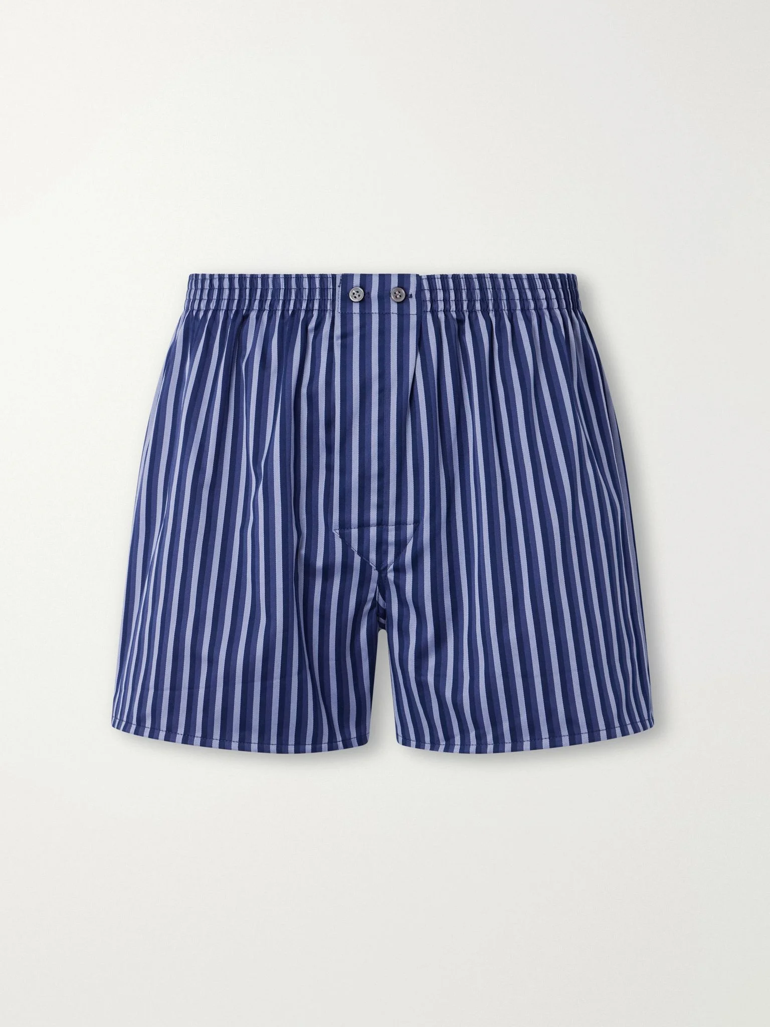 Wellington 62 Striped Cotton-Poplin Boxer Briefs Navy - 1