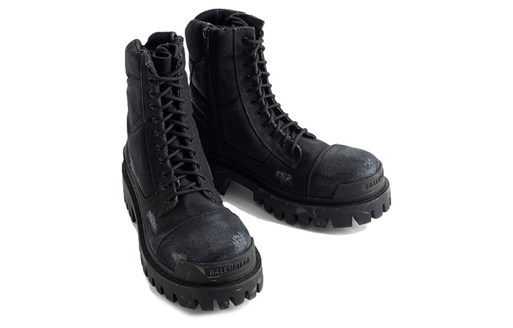(WMNS) Balenciaga Combat Strike 20mm Boots 'Washed Black Cotton' 694060W2H111000 - 4
