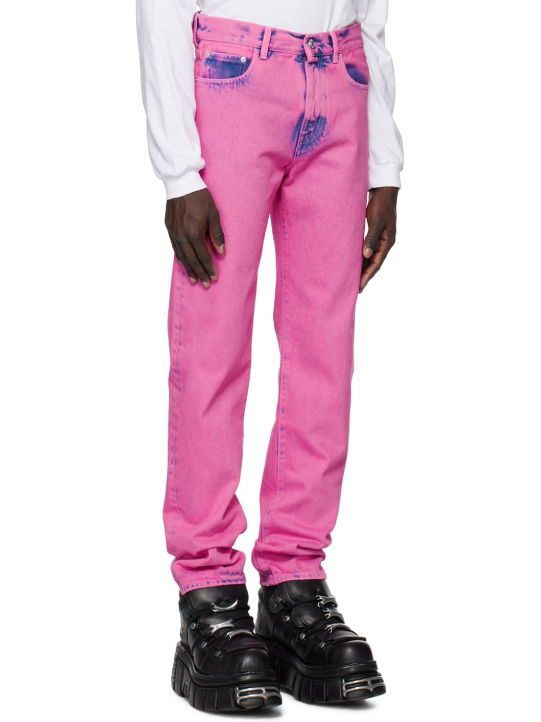 Pink Straight Fit Jeans - 2