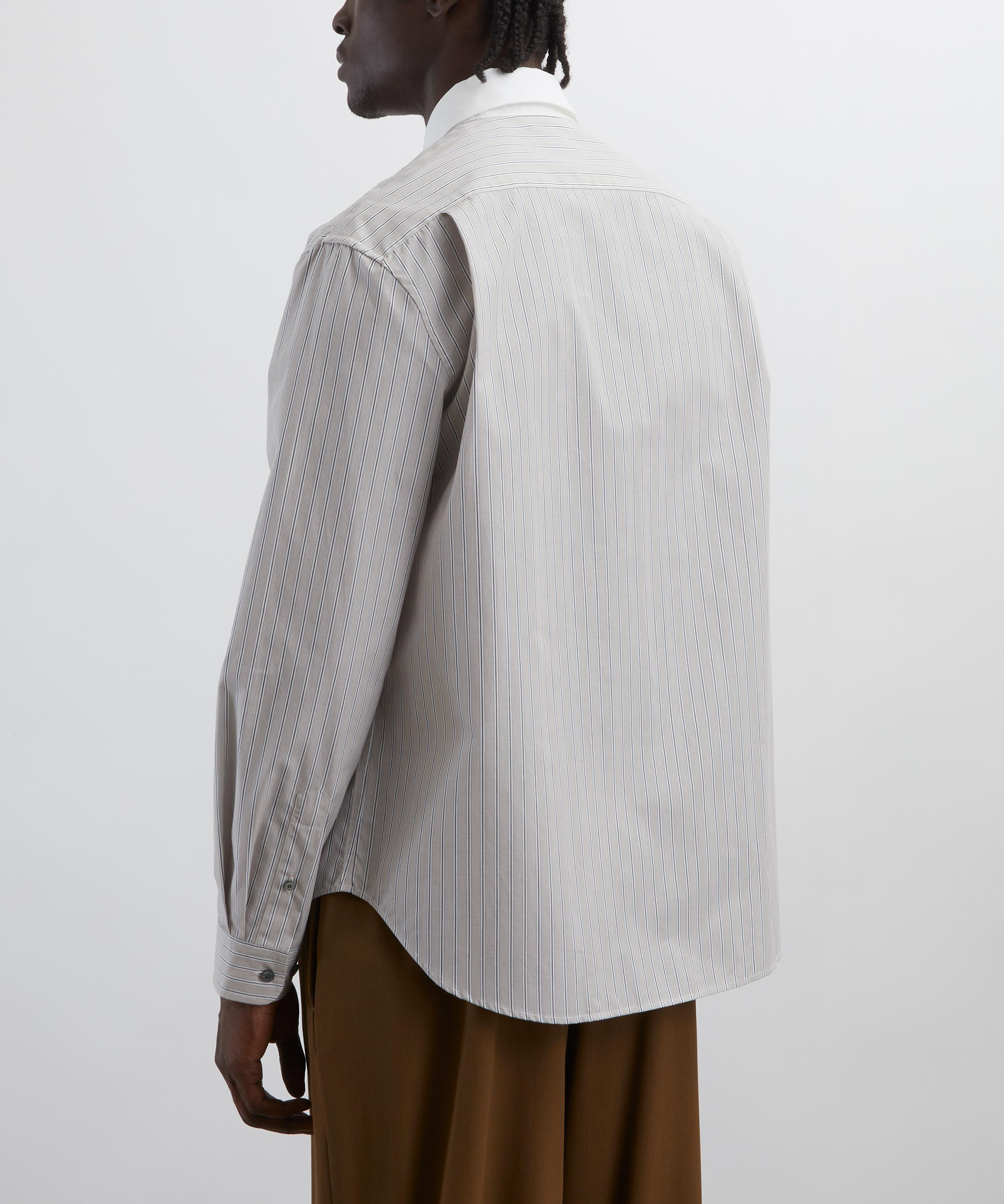 Contrast Collar Button-Up Shirt - 4
