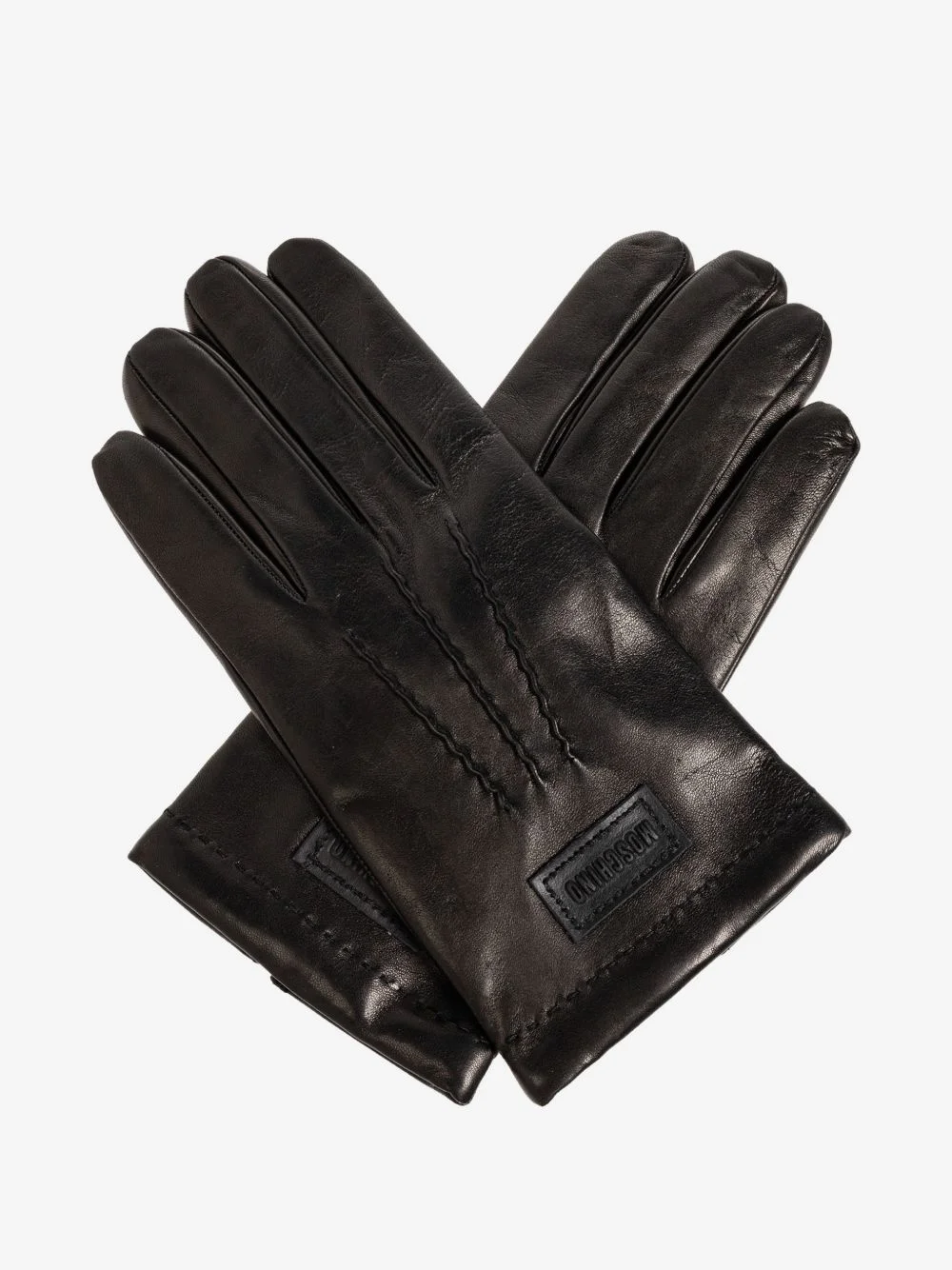 logo-patch leather gloves - 1