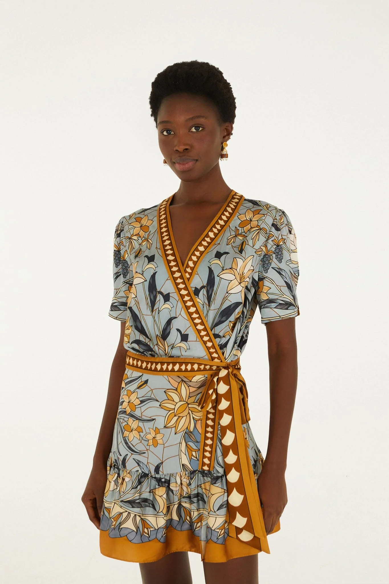 Stained Glass Beauty Wrap Mini Dress - 1