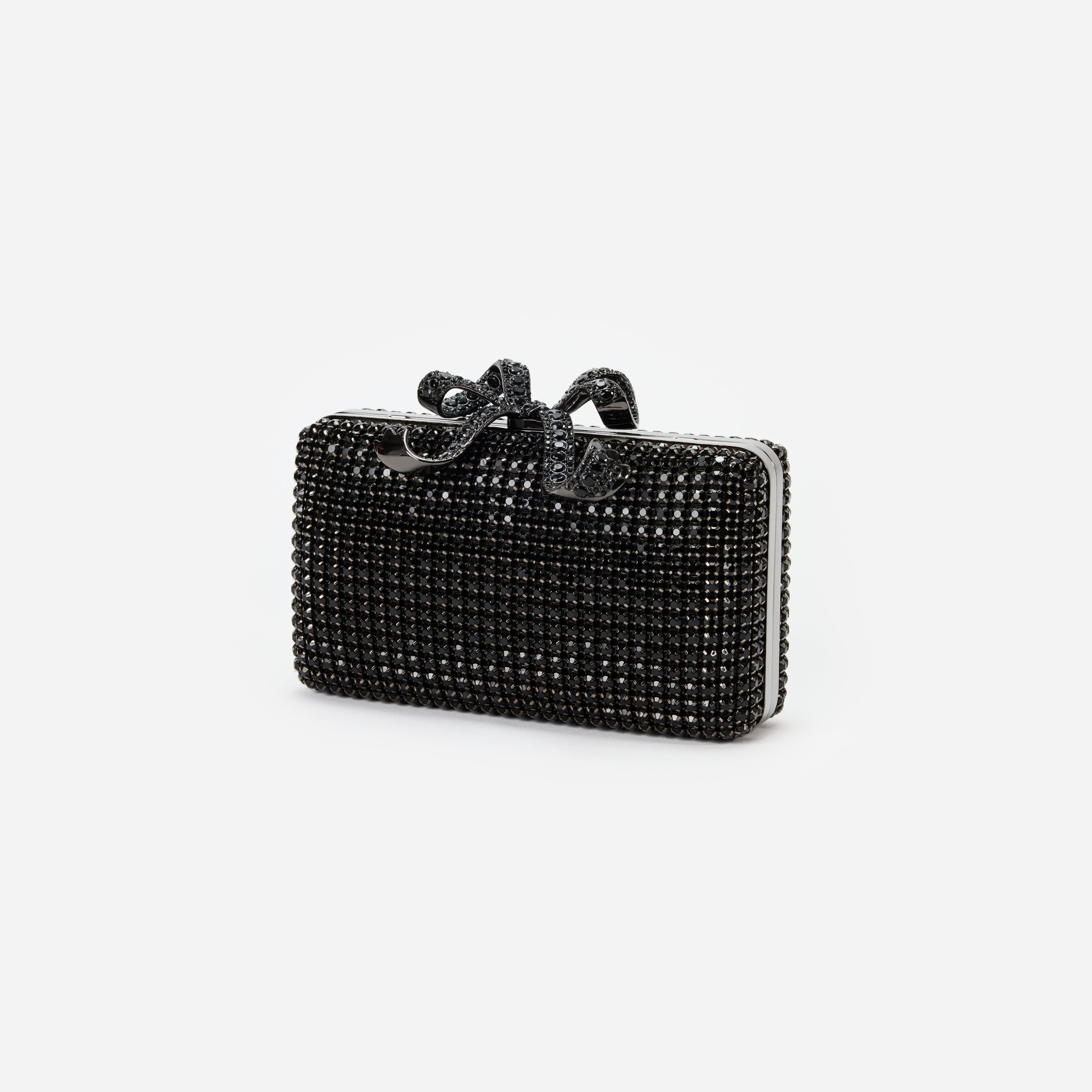 Black Crystal Box Clutch - 2