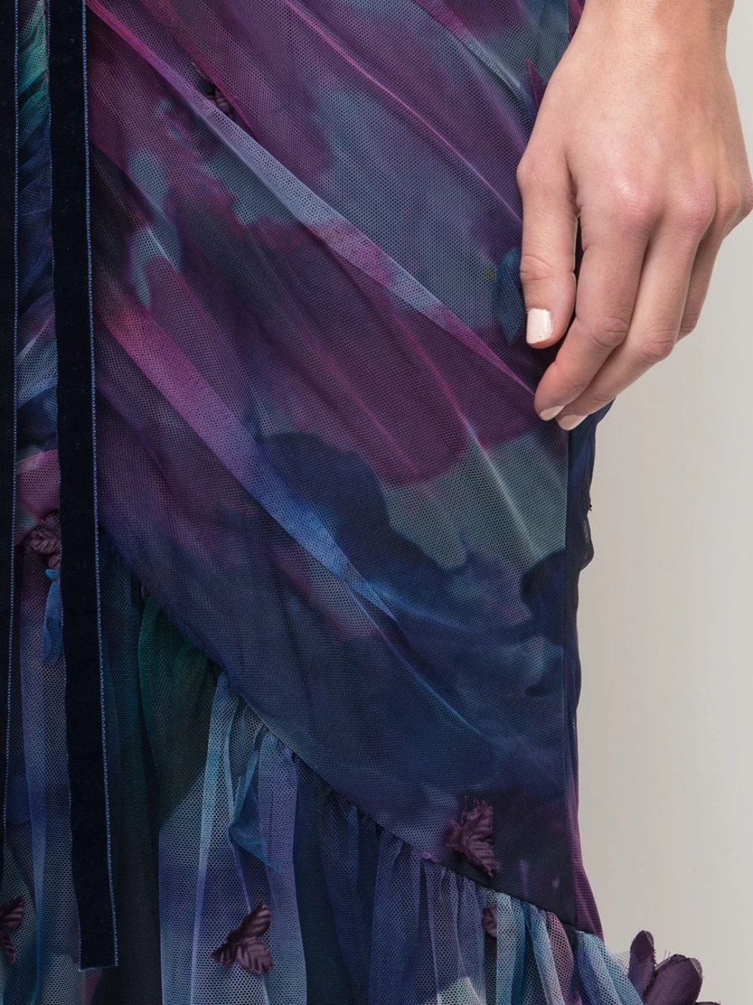 FIT-TO-FLARE 3D FLORAL PRINT GOWN - 4