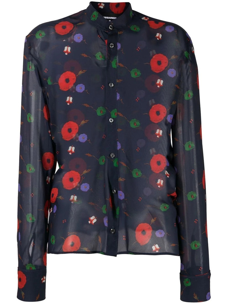 floral-print long-sleeved shirt 1