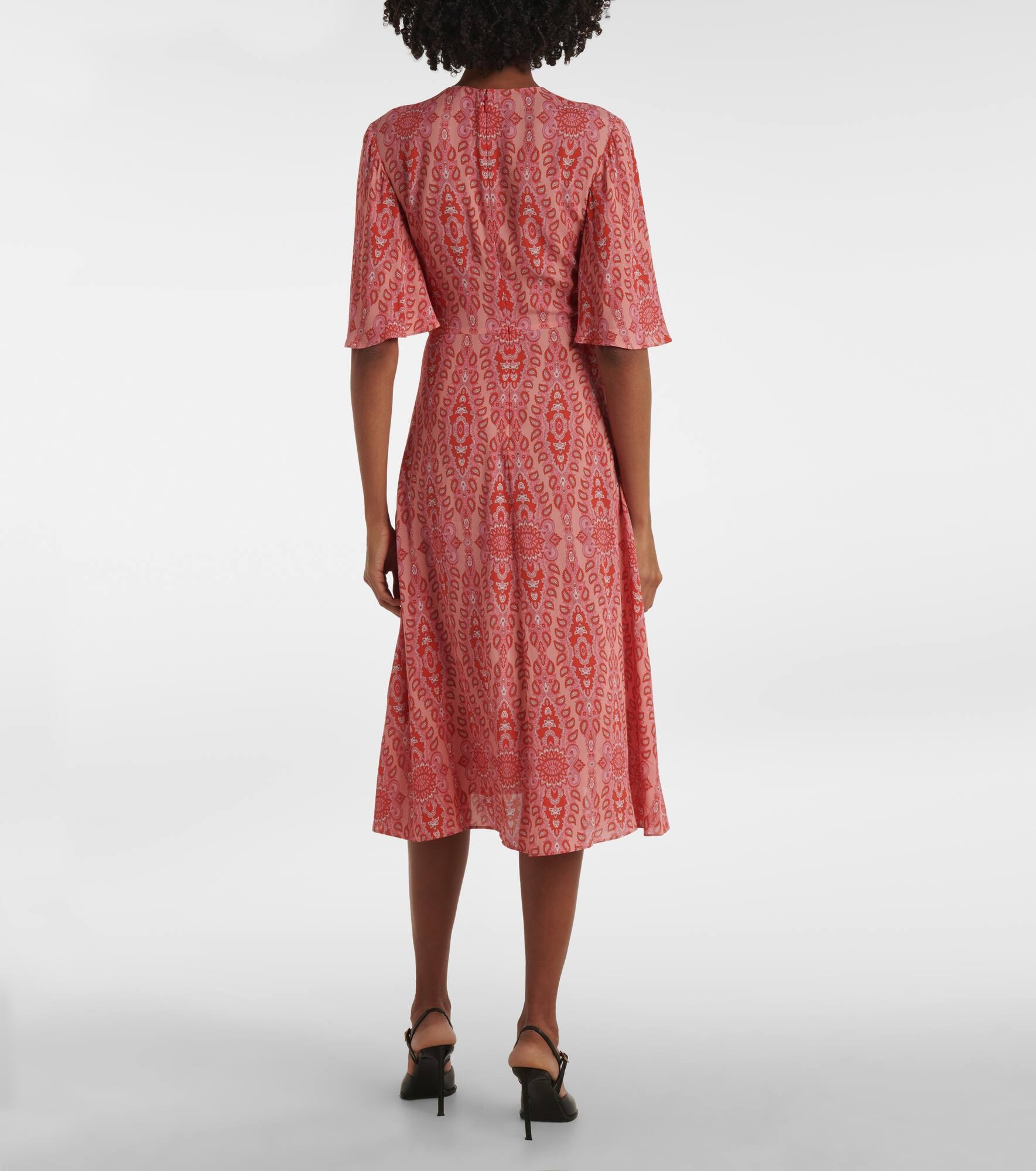 Printed gathered midi dress - 3