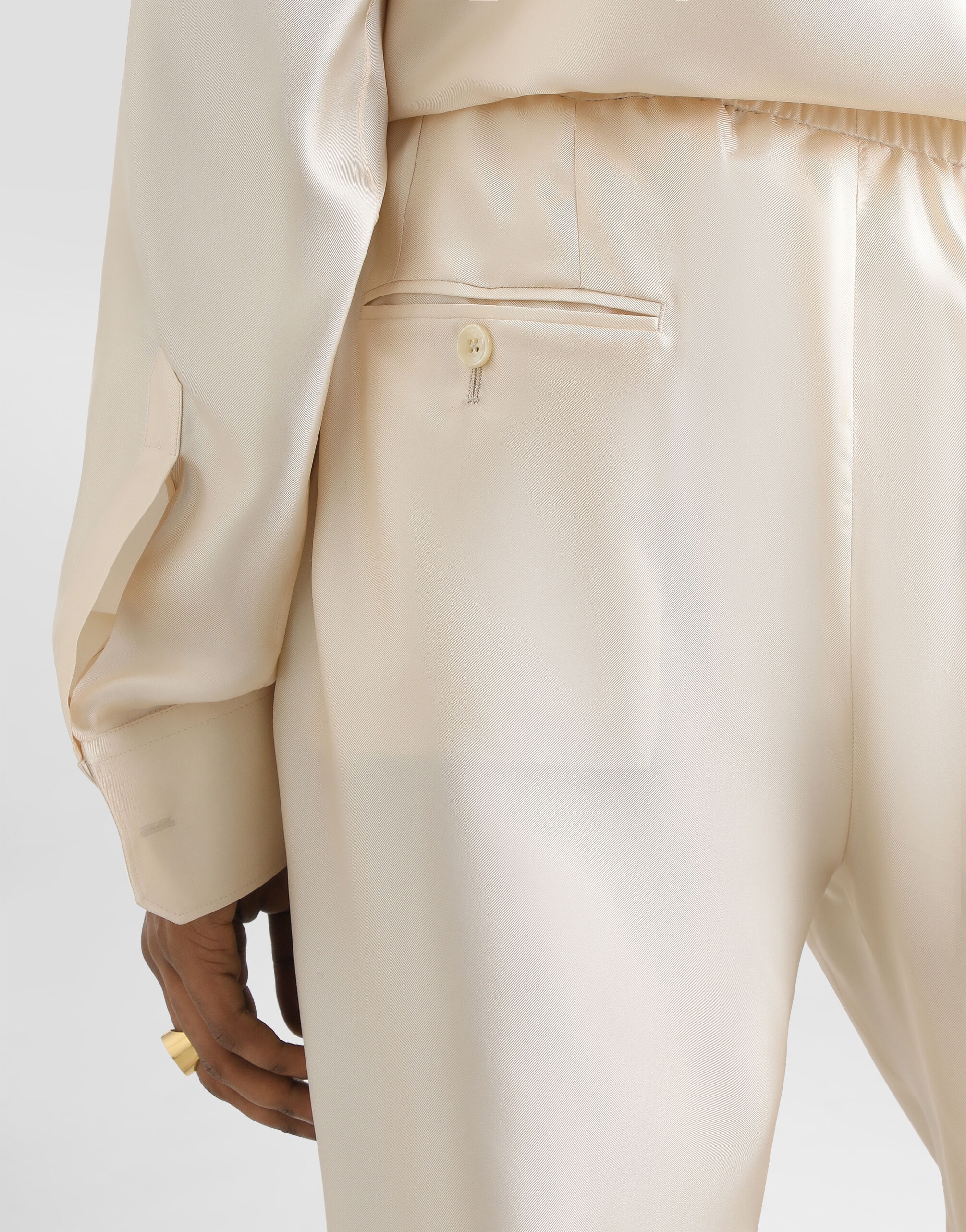 Silk twill jogging trousers - 5
