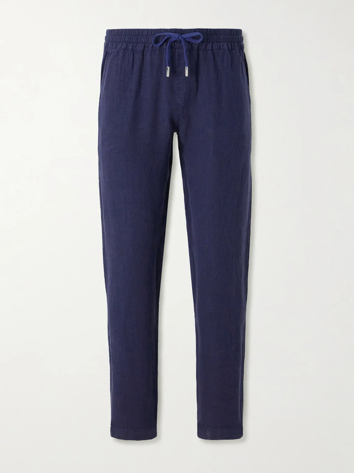 Straight-Leg Linen Drawstring Trousers - 1