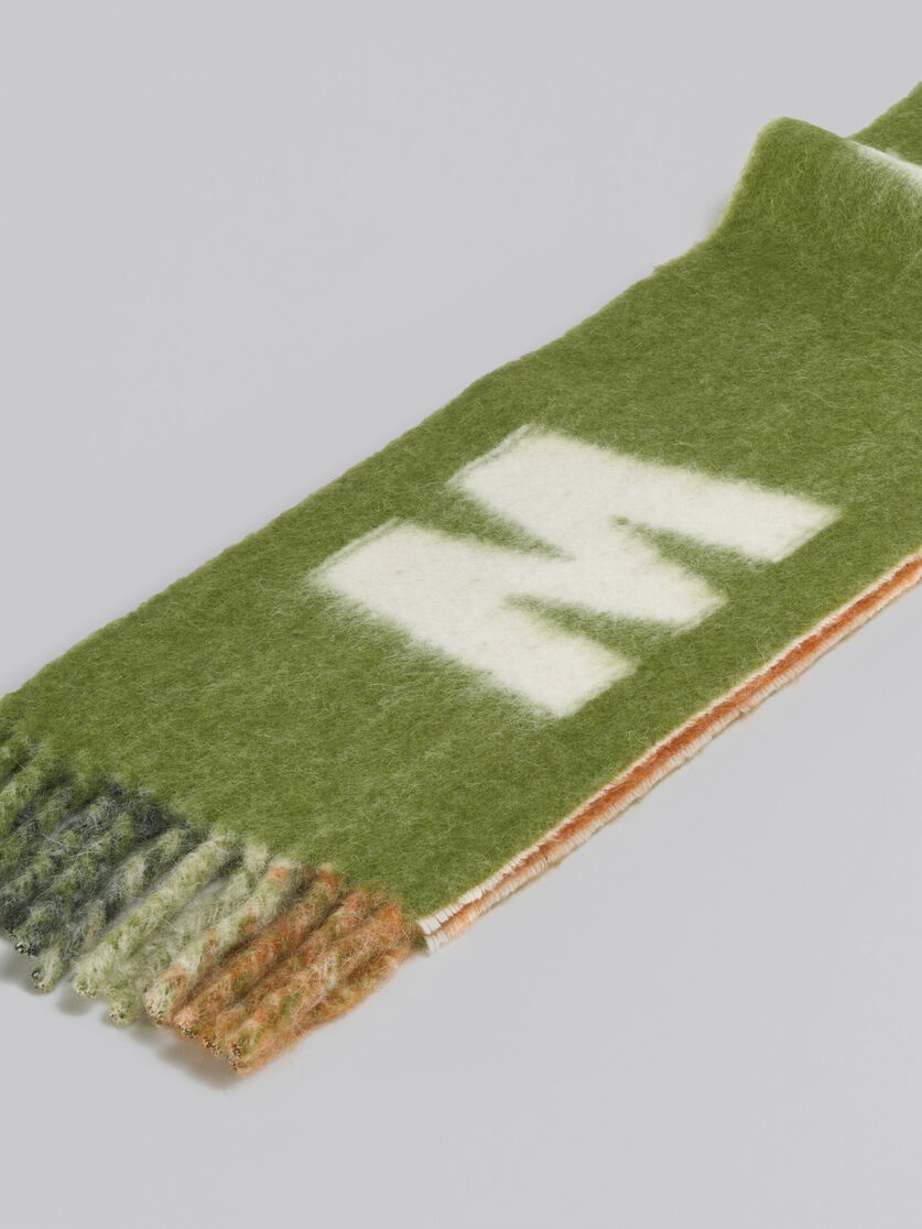 GREEN MOHAIR AND WOOL SCARF WITH MAXI LOGO 4