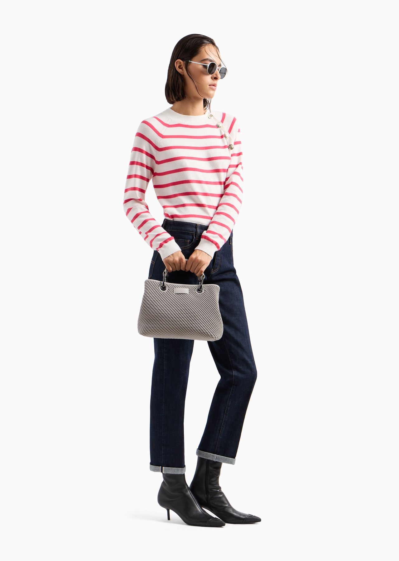 Small nappa leather-effect embossed MyEA shopper bag - 7