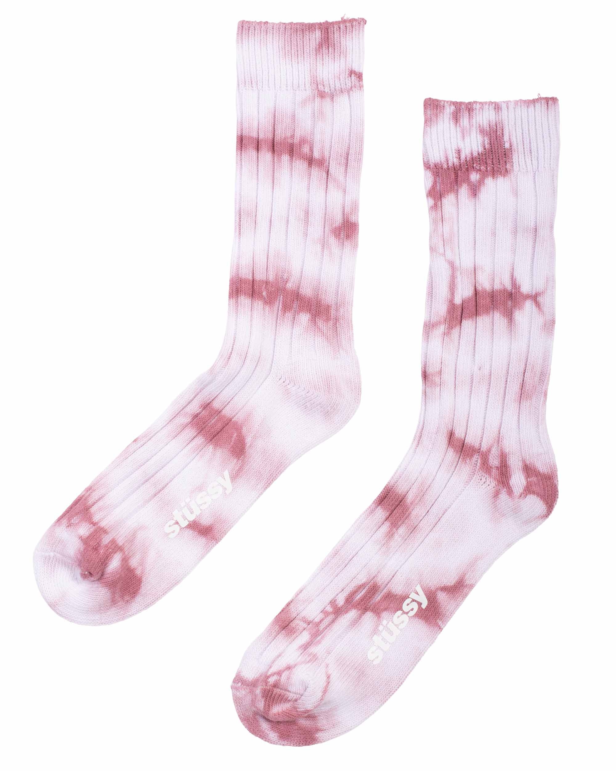 Stüssy Dyed Ribbed Crew Socks Berry - 2