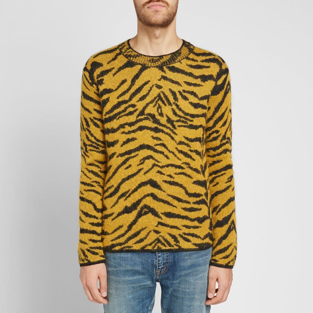 Saint Laurent Zebra Jacquard Knit Crew - 4
