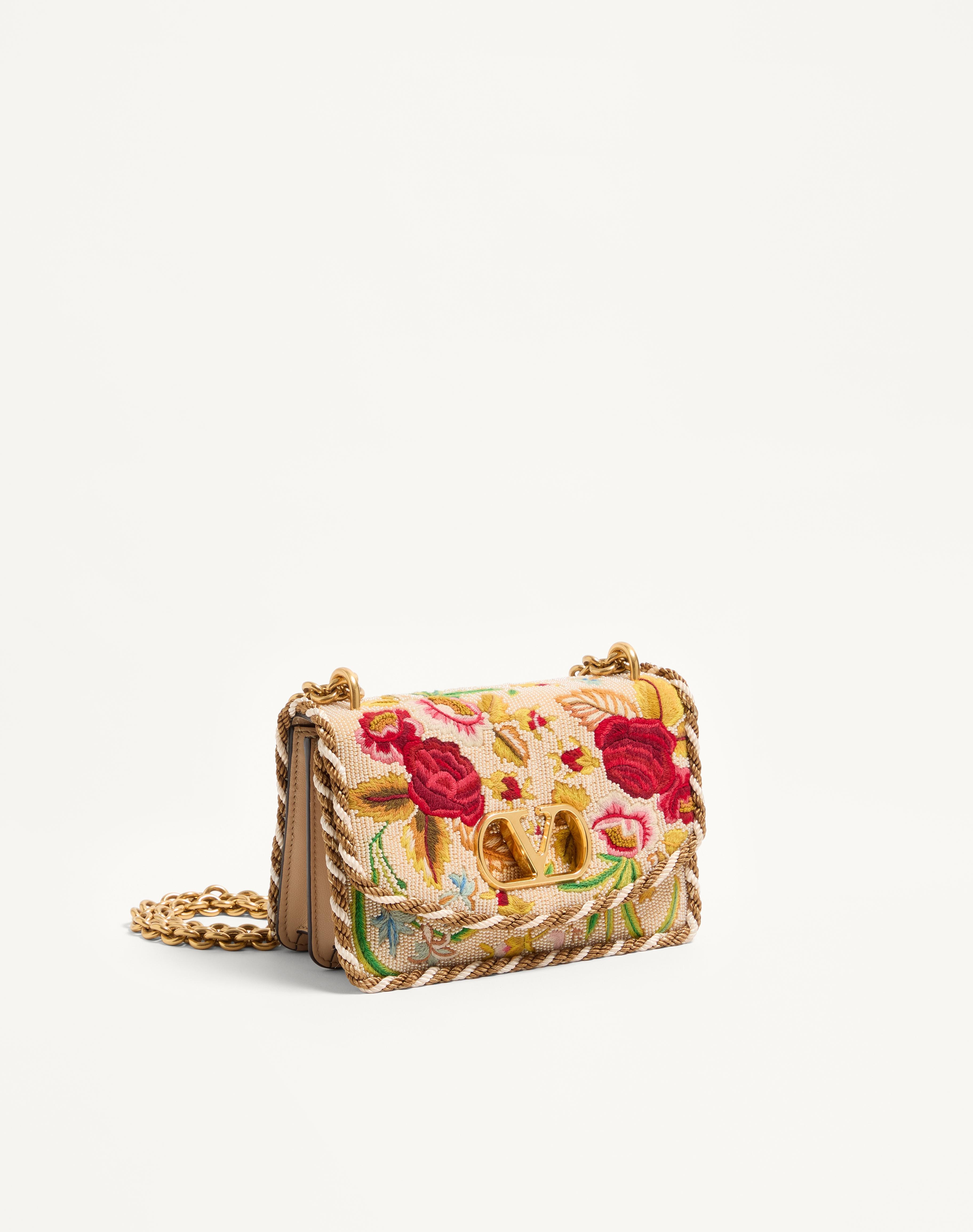 VALENTINO GARAVANI VAIN SMALL EMBROIDERED SHOULDER BAG - 3