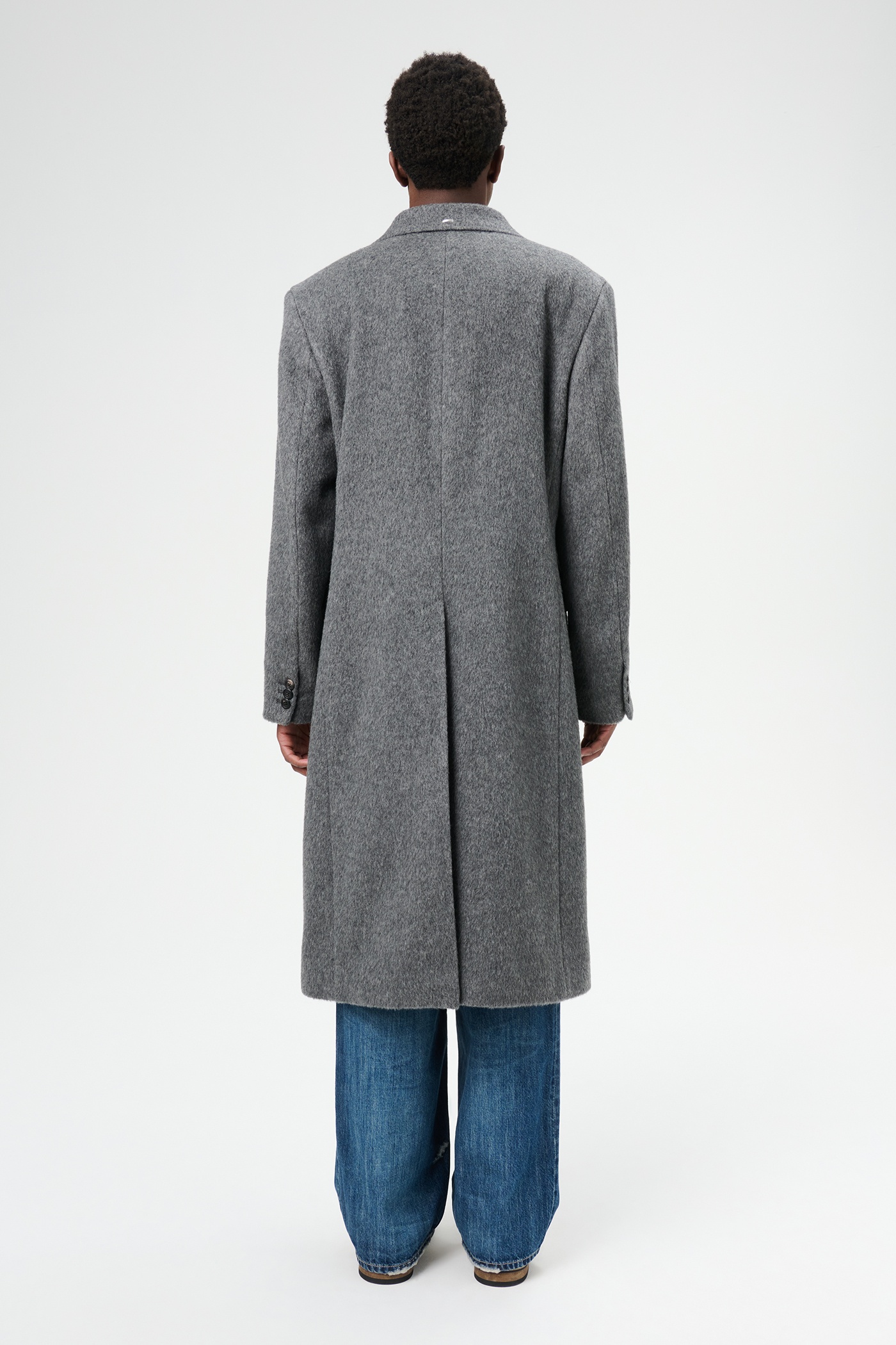 Whale Coat Island Grey Hairy Mohair - 6