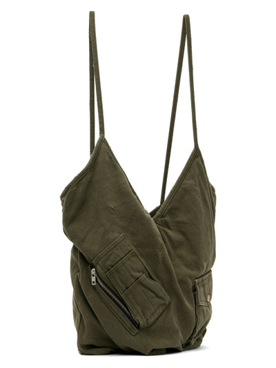 We11done Khaki Military Pocket Touch Tote outlook