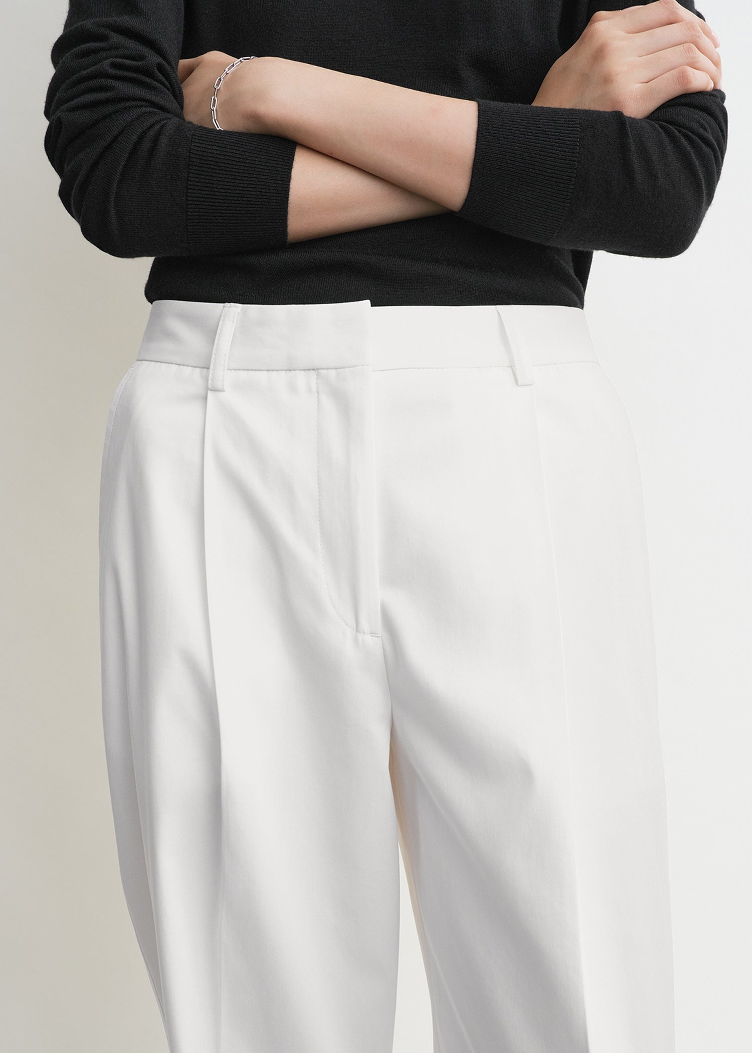 Slanted pocket trousers white - 5