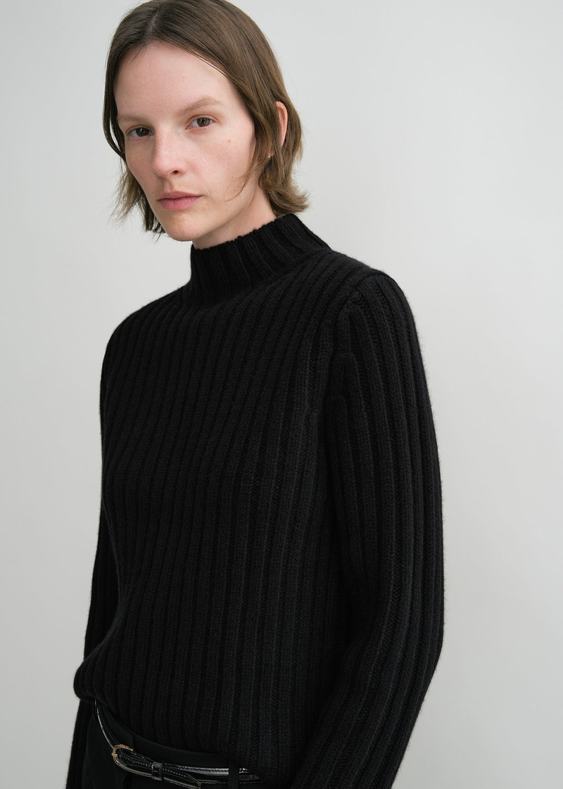 Petite chunky rib knit black 5