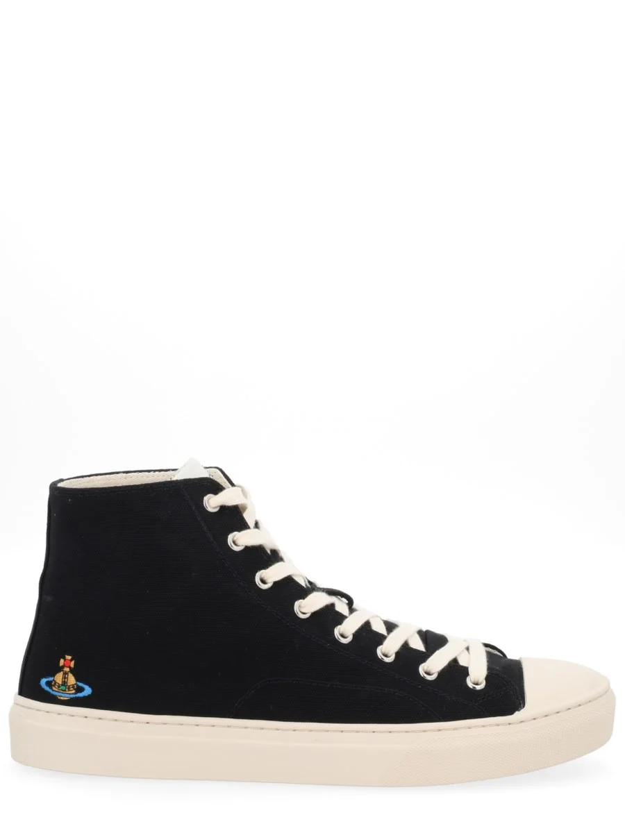 HIGH TOP PLIMSOLL SNEAKER WITH ORB DETAILING - 1