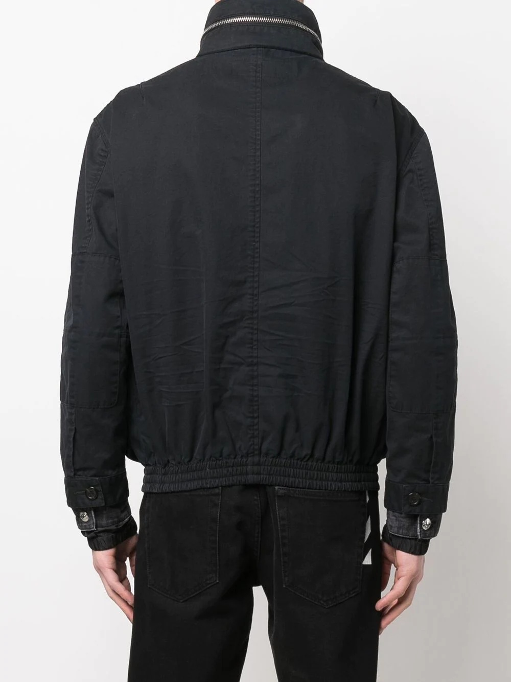 logo-print quilted jacket - 4