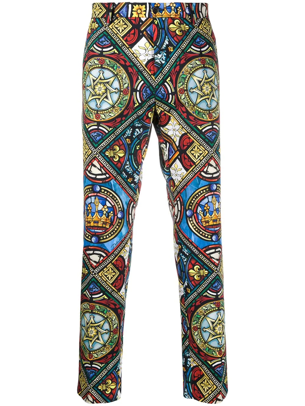 graphic print trousers - 1