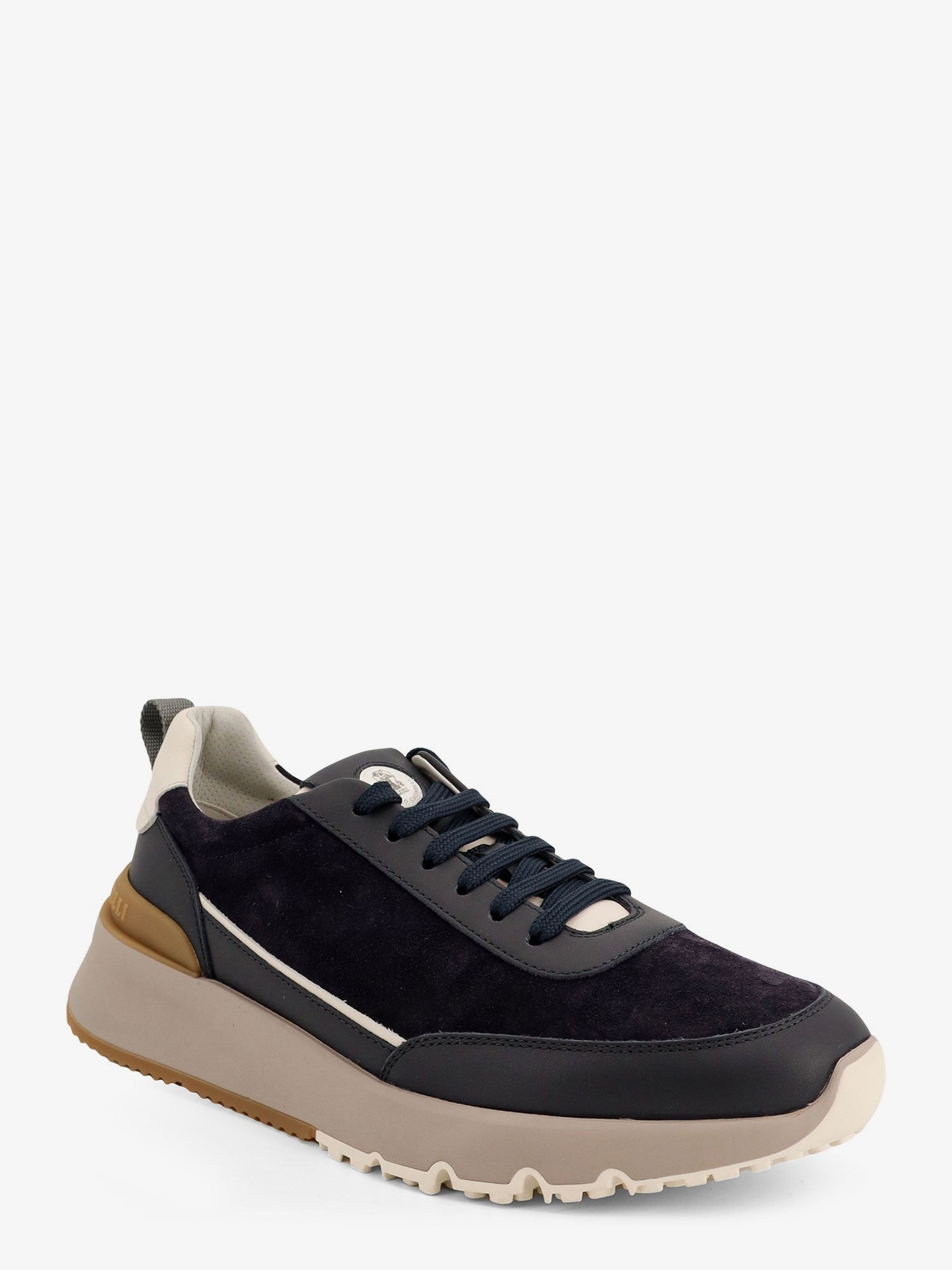 Brunello Cucinelli Low-Top Suede Sneakers With Leather Inserts - 2