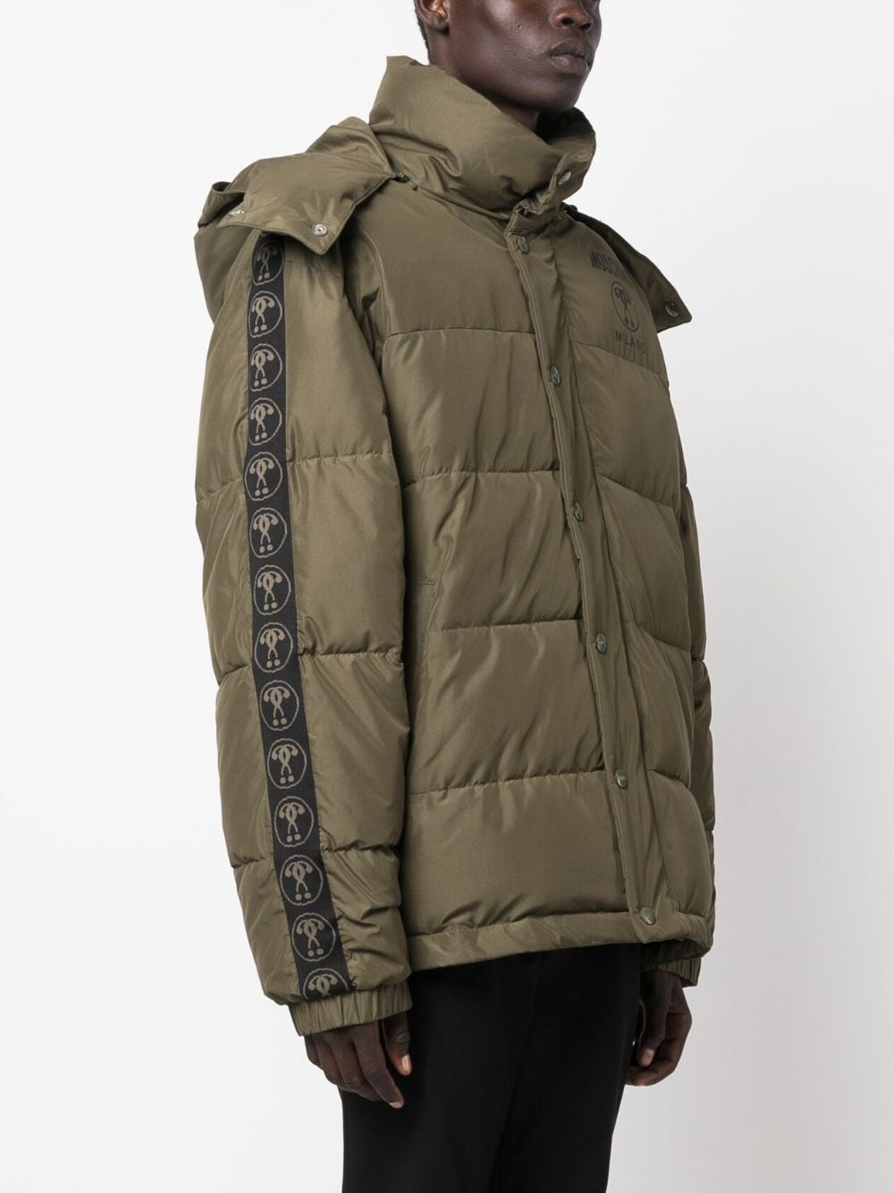 logo-print padded jacket - 3