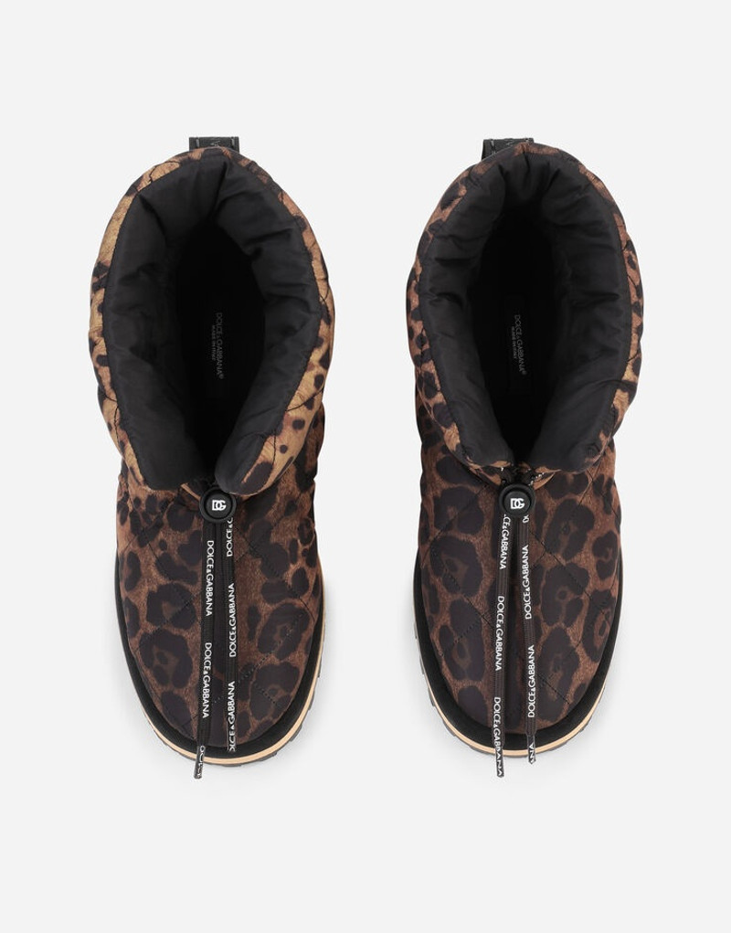 Leopard-print nylon ankle boots 4