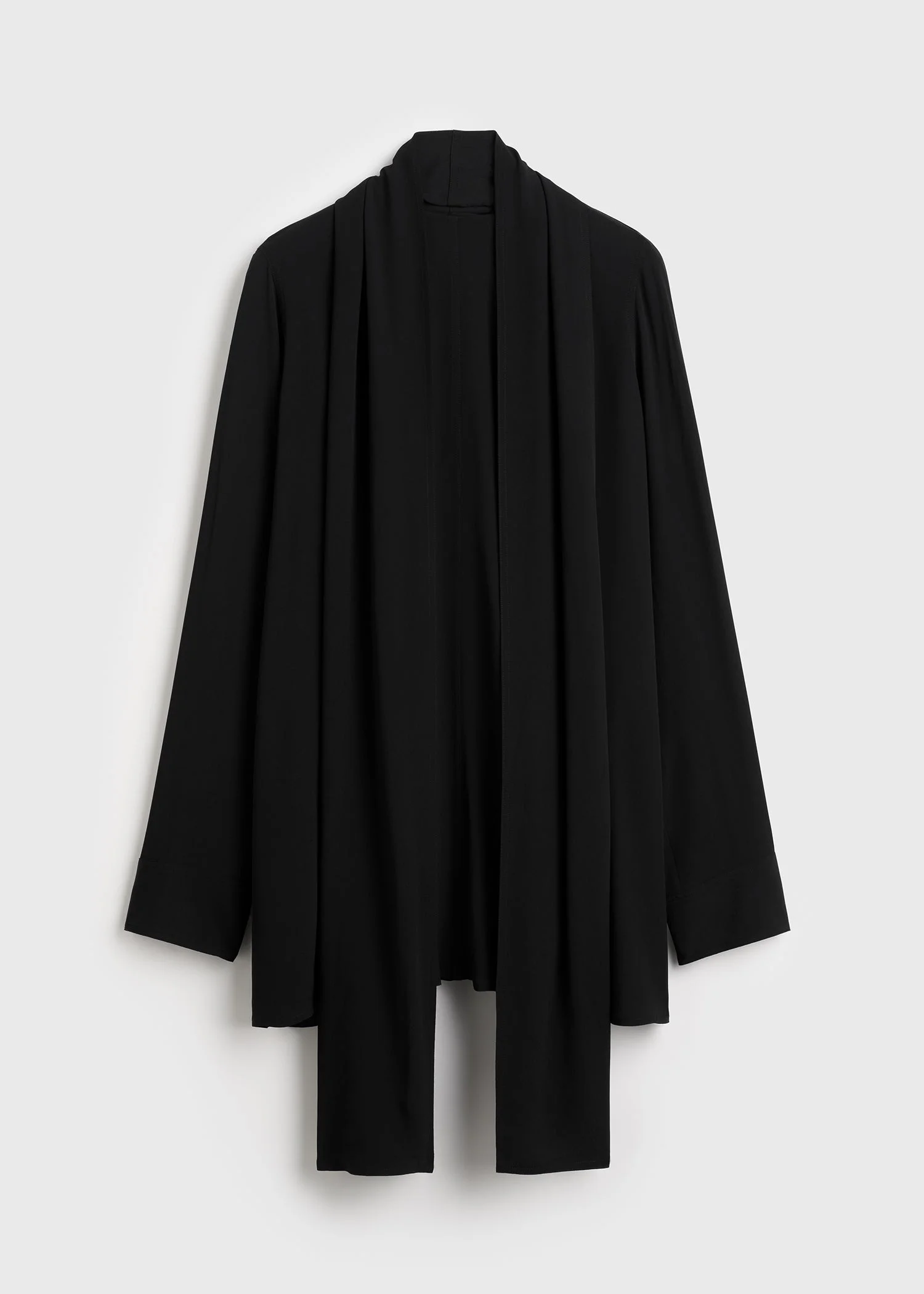 Draped scarf blouse black - 1
