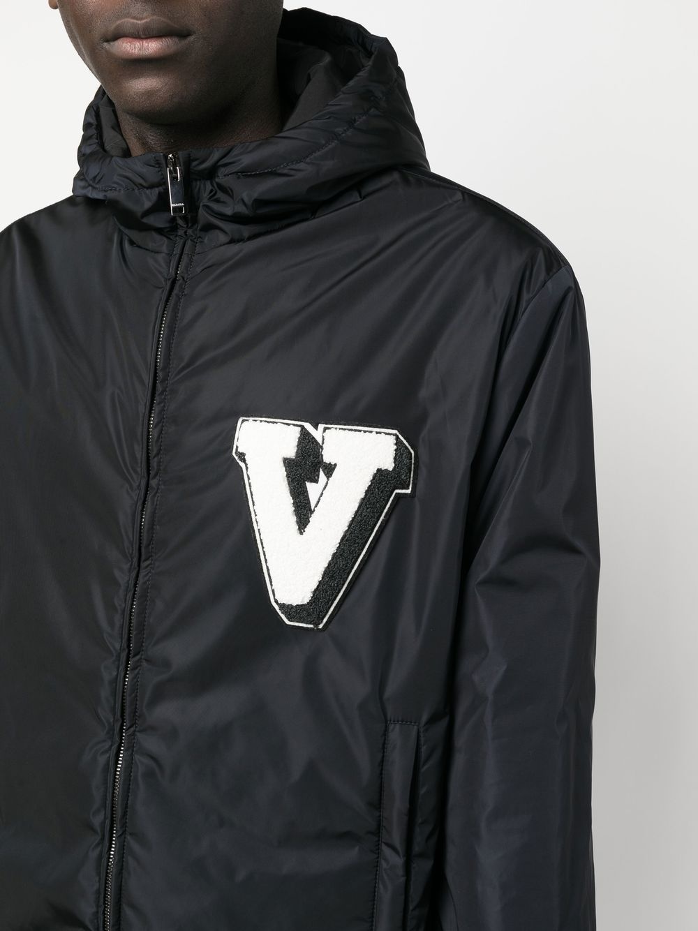 logo-patch hooded jacket - 5