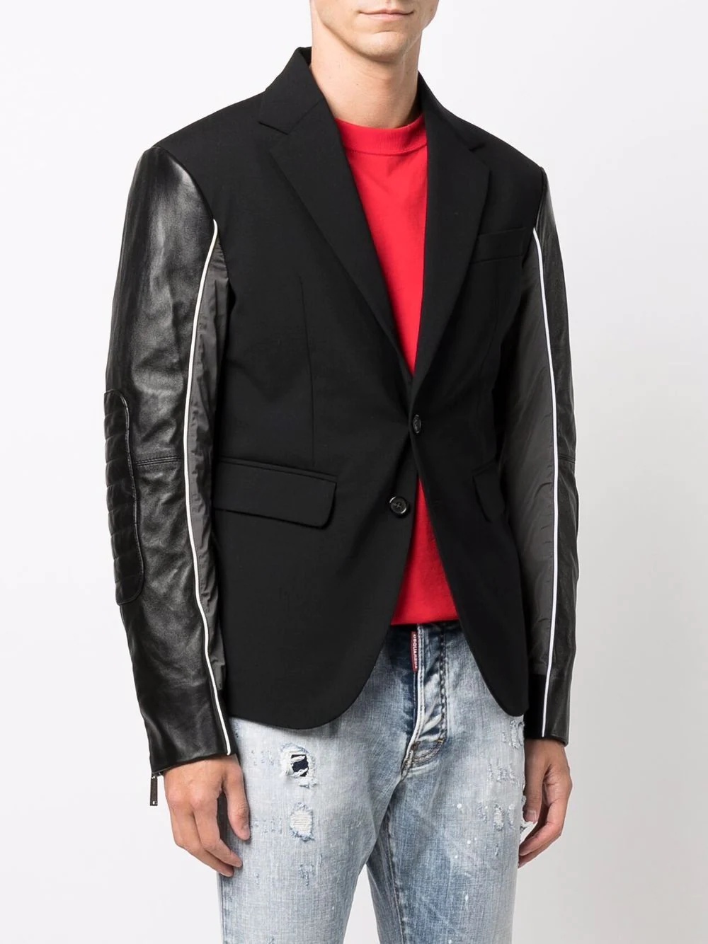 single-breasted panelled jacket - 3