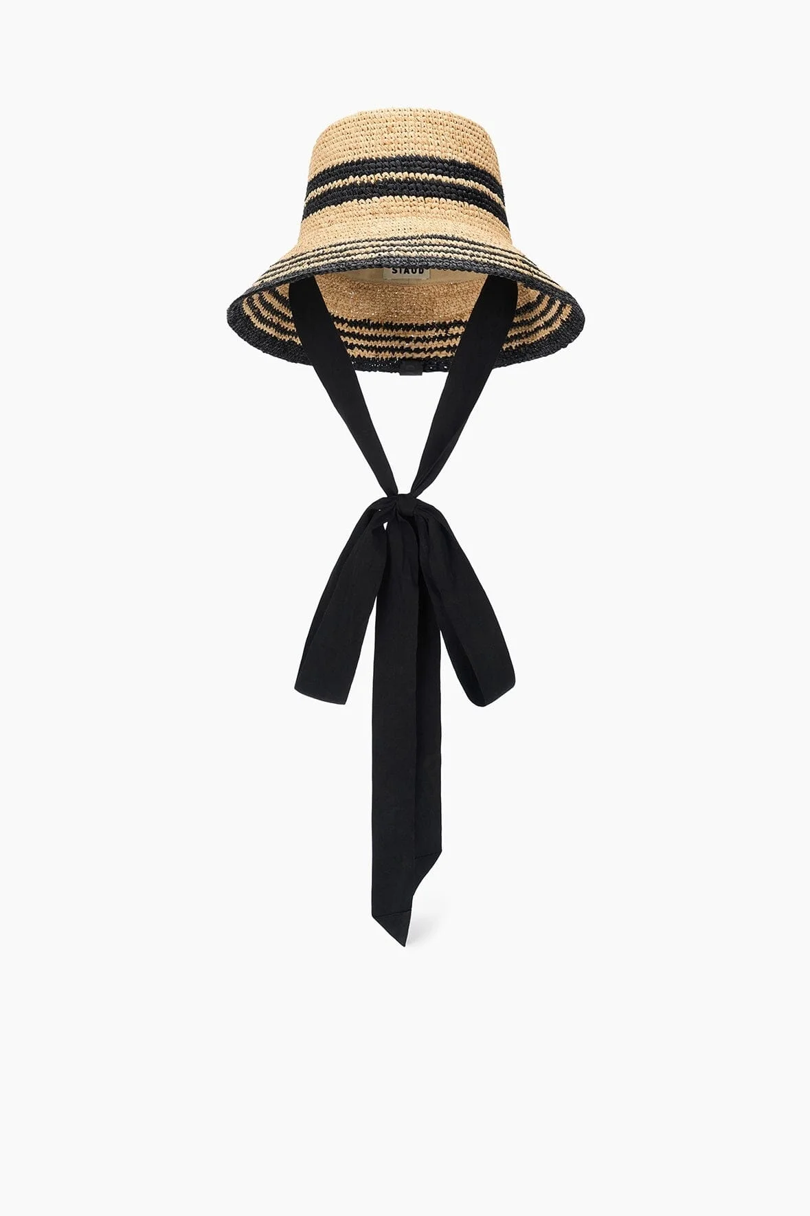 STAUD RITA RIBBON HAT NATURAL/BLACK - 1