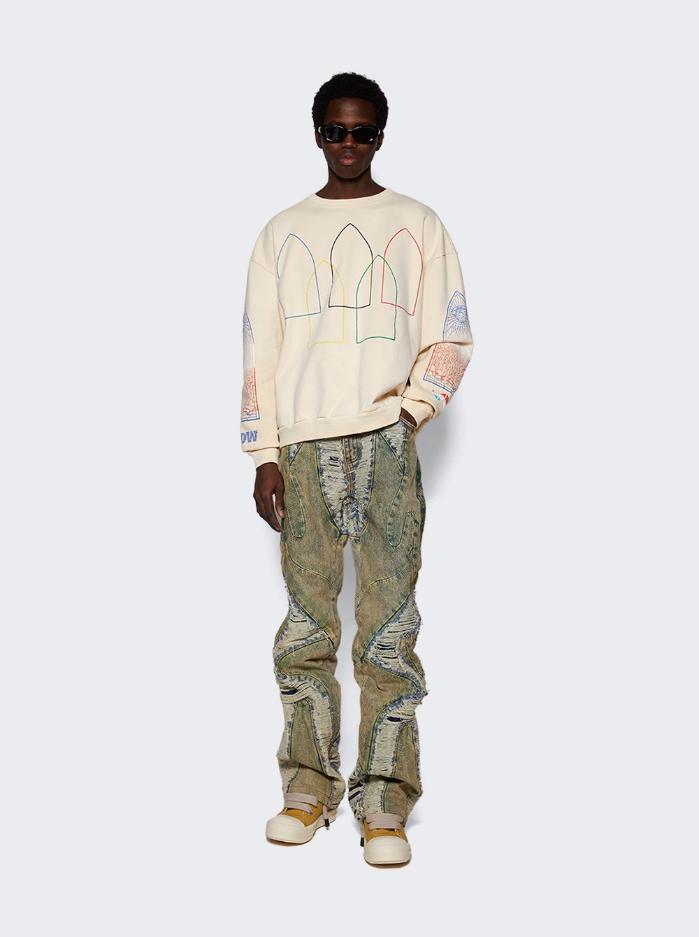 Wave Distressed Jeans Denim - 2