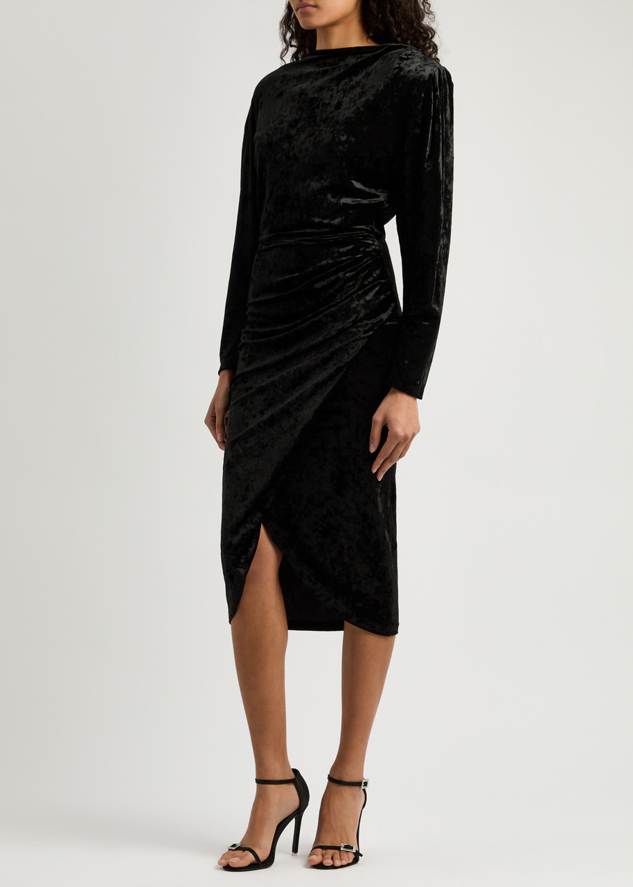 Isabel Marant étoile Hadley Draped Velvet Midi Dress - 2