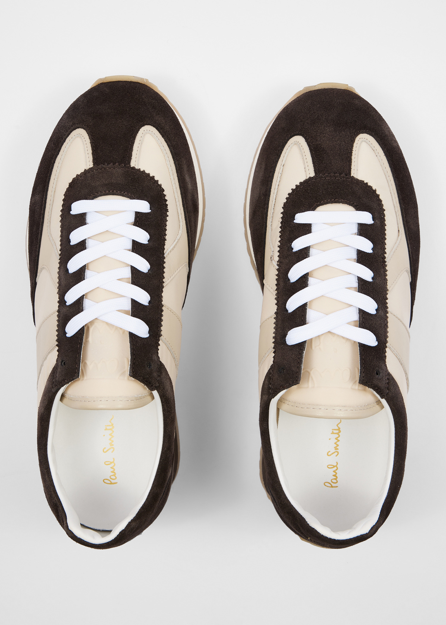 Ecru and Brown 'Vignola' Trainers - 3