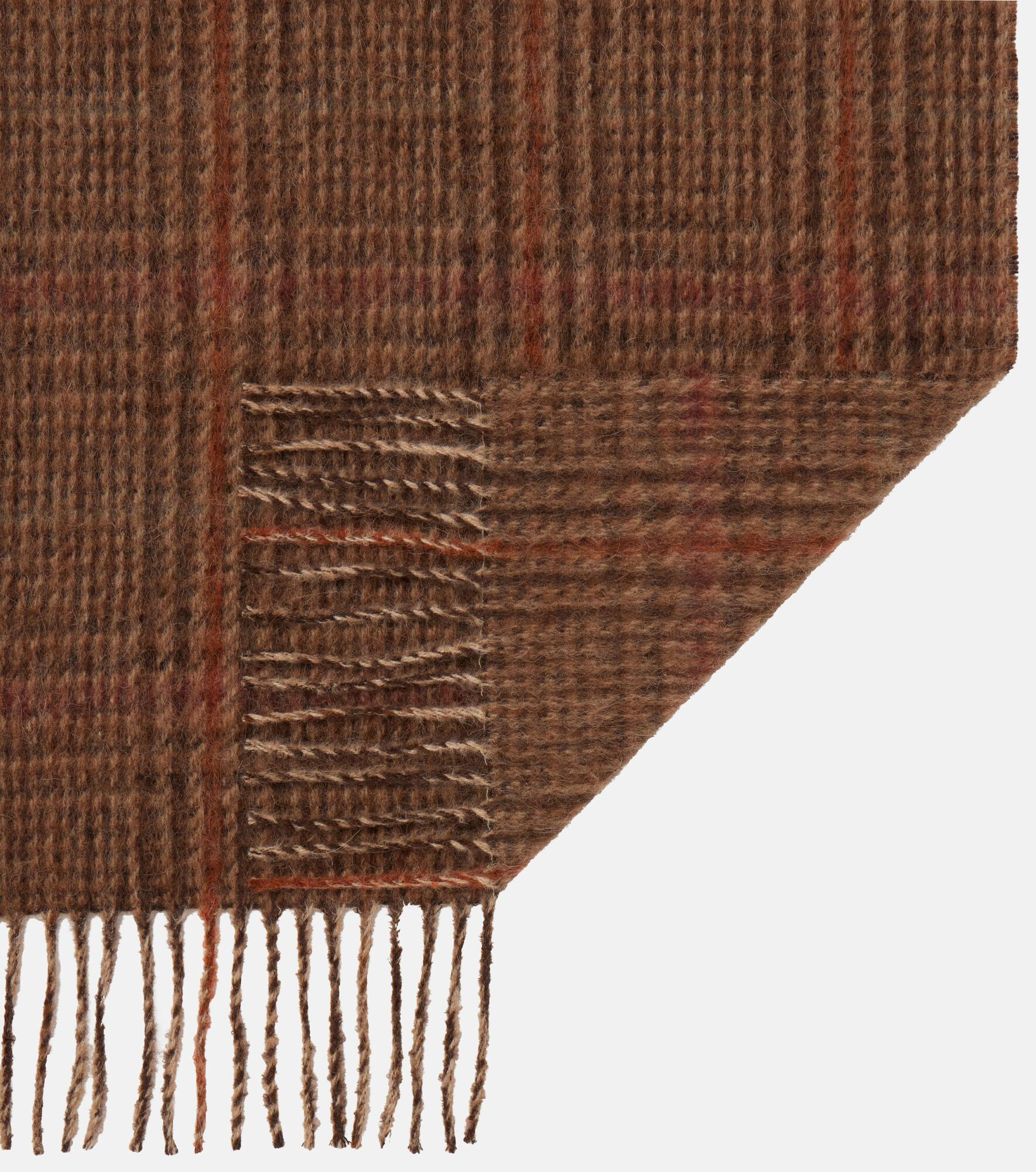 Checked silk and alpaca-blend scarf - 5