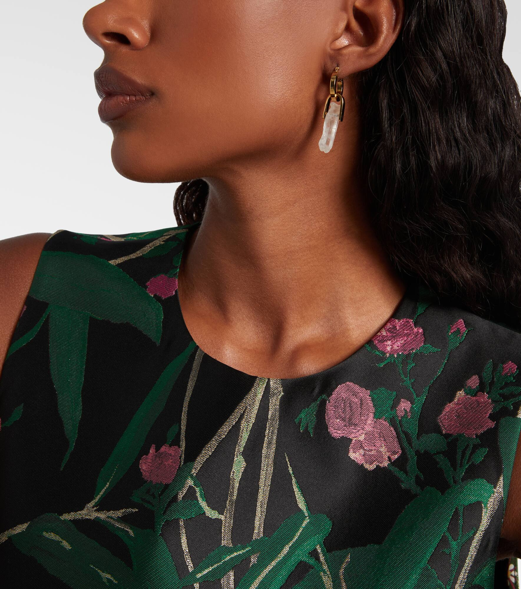 Pillar gold-plated pendant earrings - 3