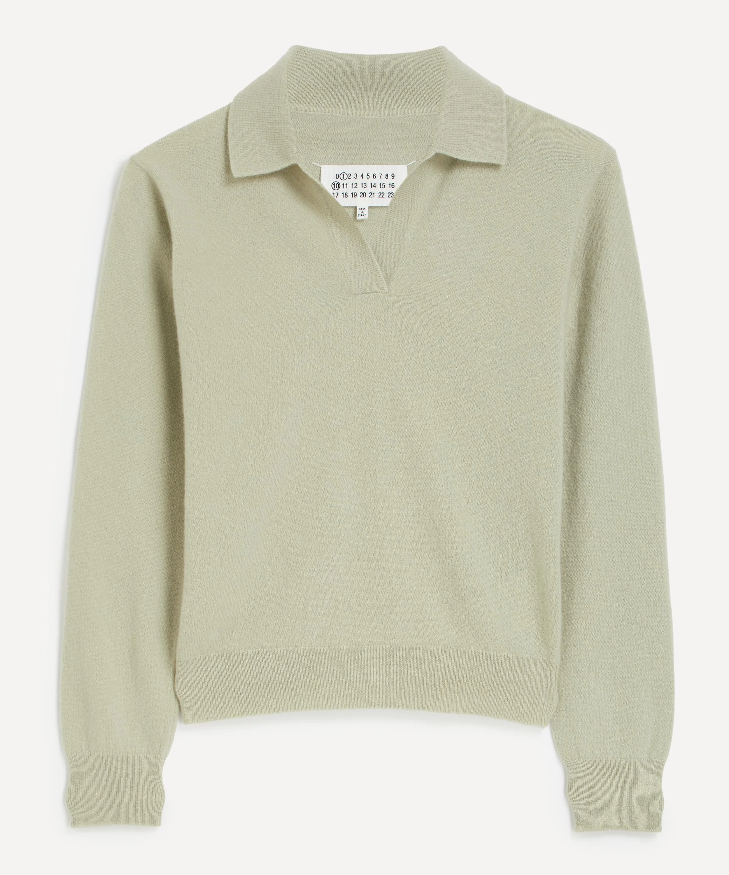 Pale Green Polo Knit Top - 1