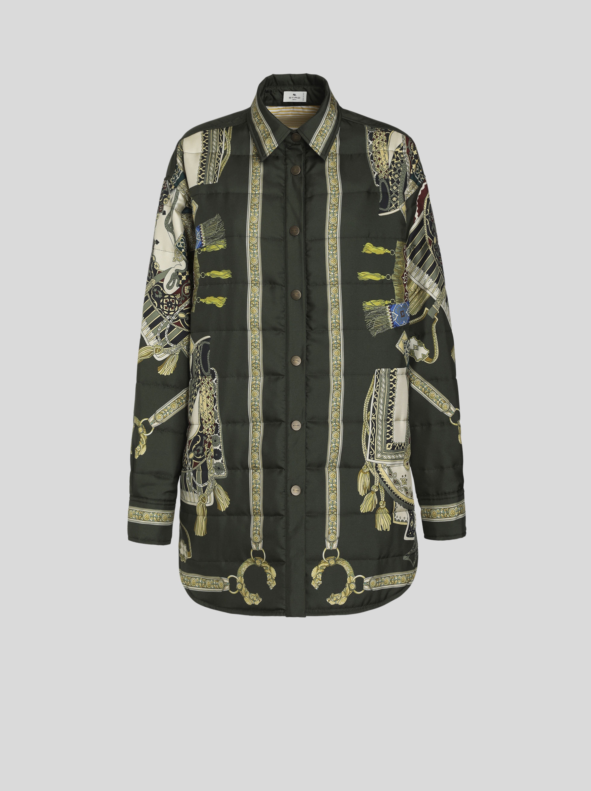 SILK DOWN JACKET WITH PRINT - 1