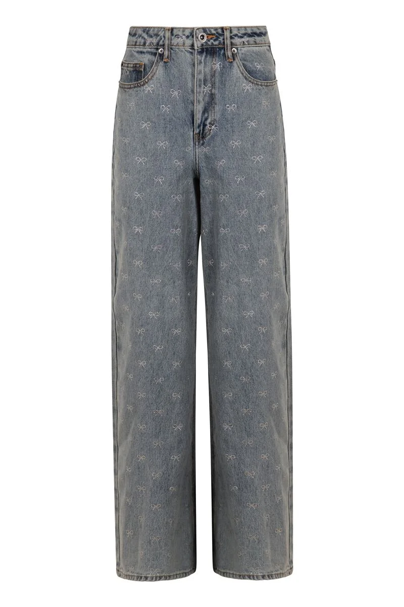 Self-Portrait Wide-Leg Jeans - 1