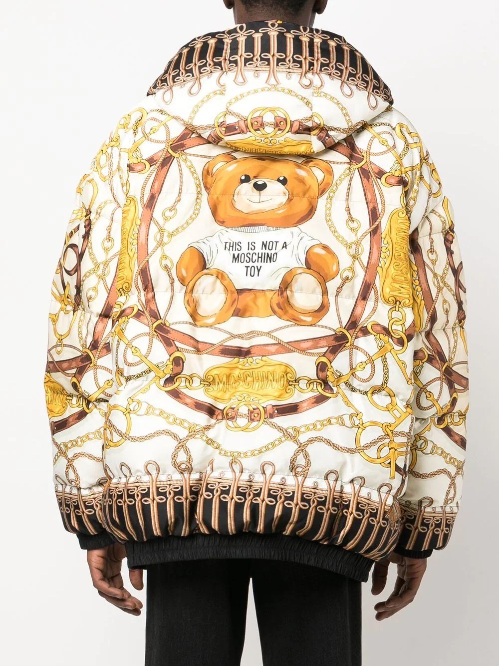 Teddy bear motif puffer jacket - 4