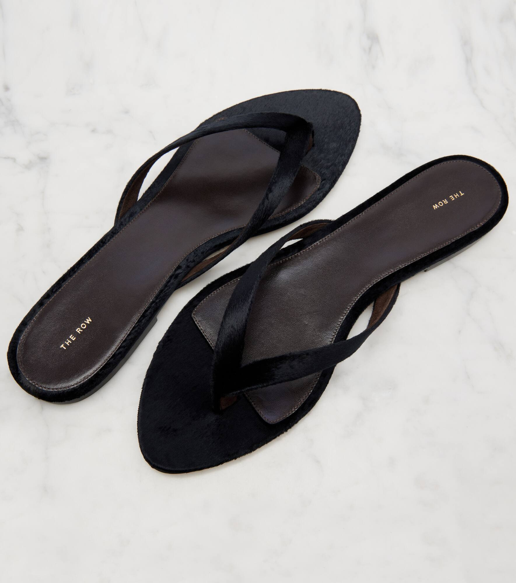 Sacha velvet thong sandals - 5