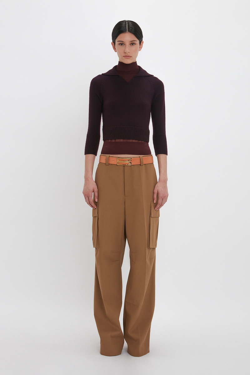 Victoria Beckham Relaxed Cargo Trouser In Tobacco outlook