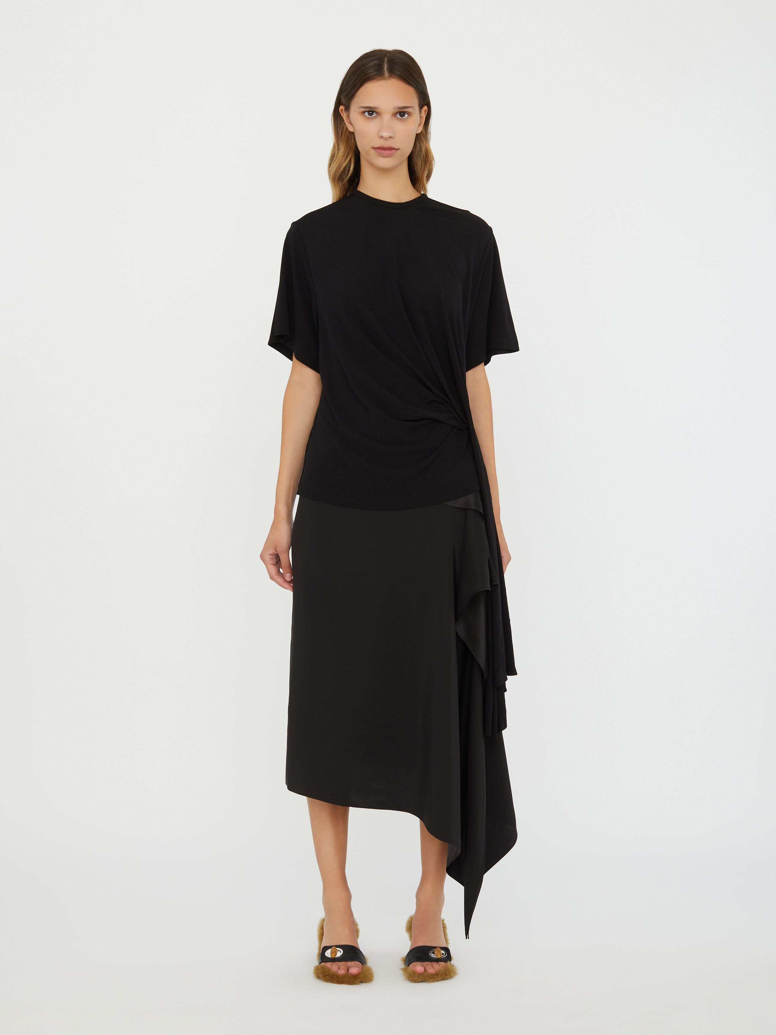 Side Cowl Drape Extension Tee - 3