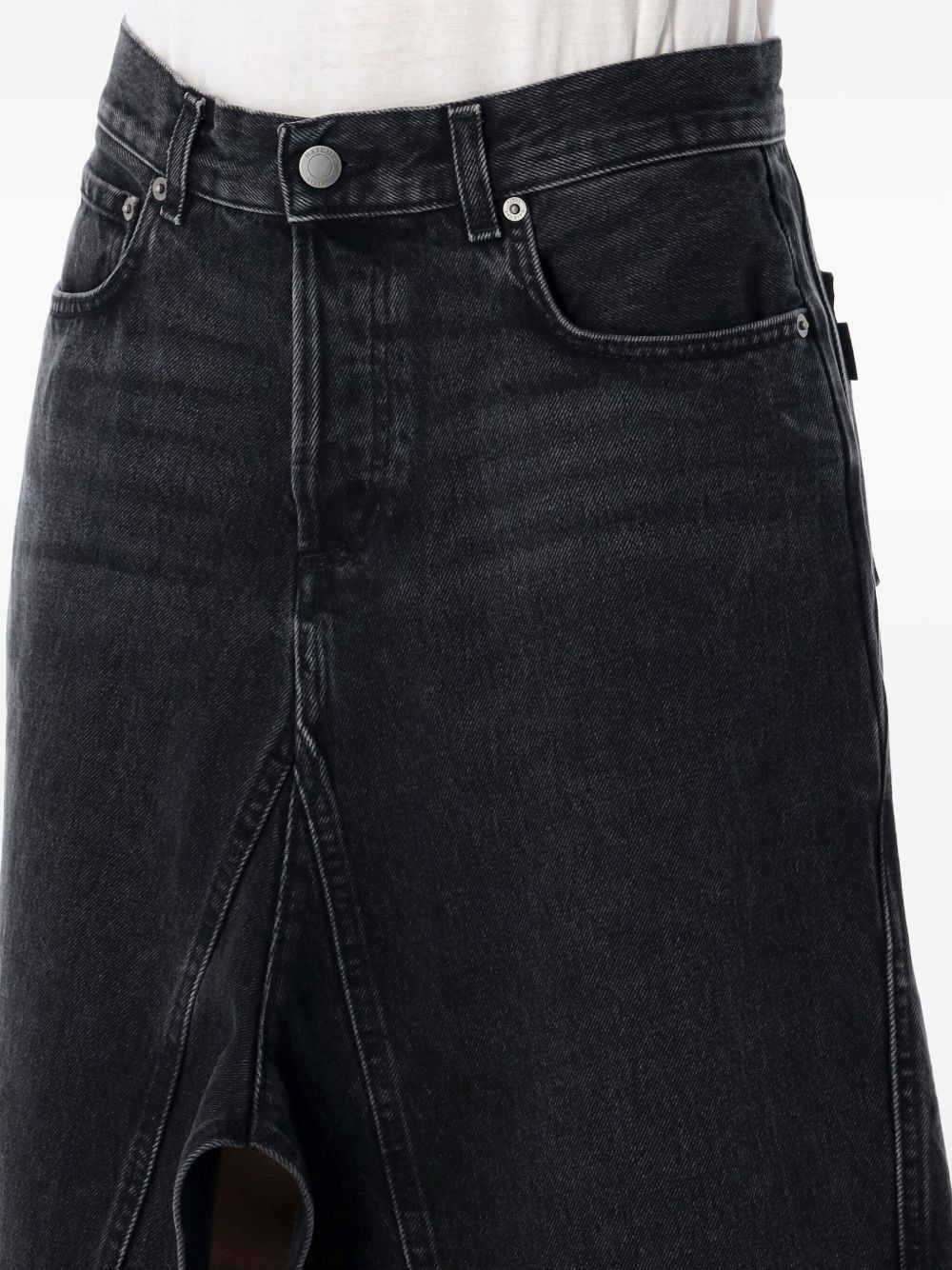 denim asymmetric midi skirt - 3