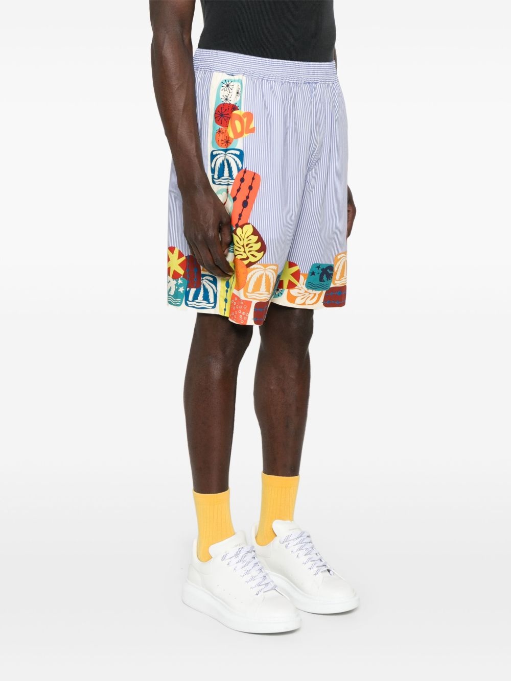 elastic-waistband shorts - 3