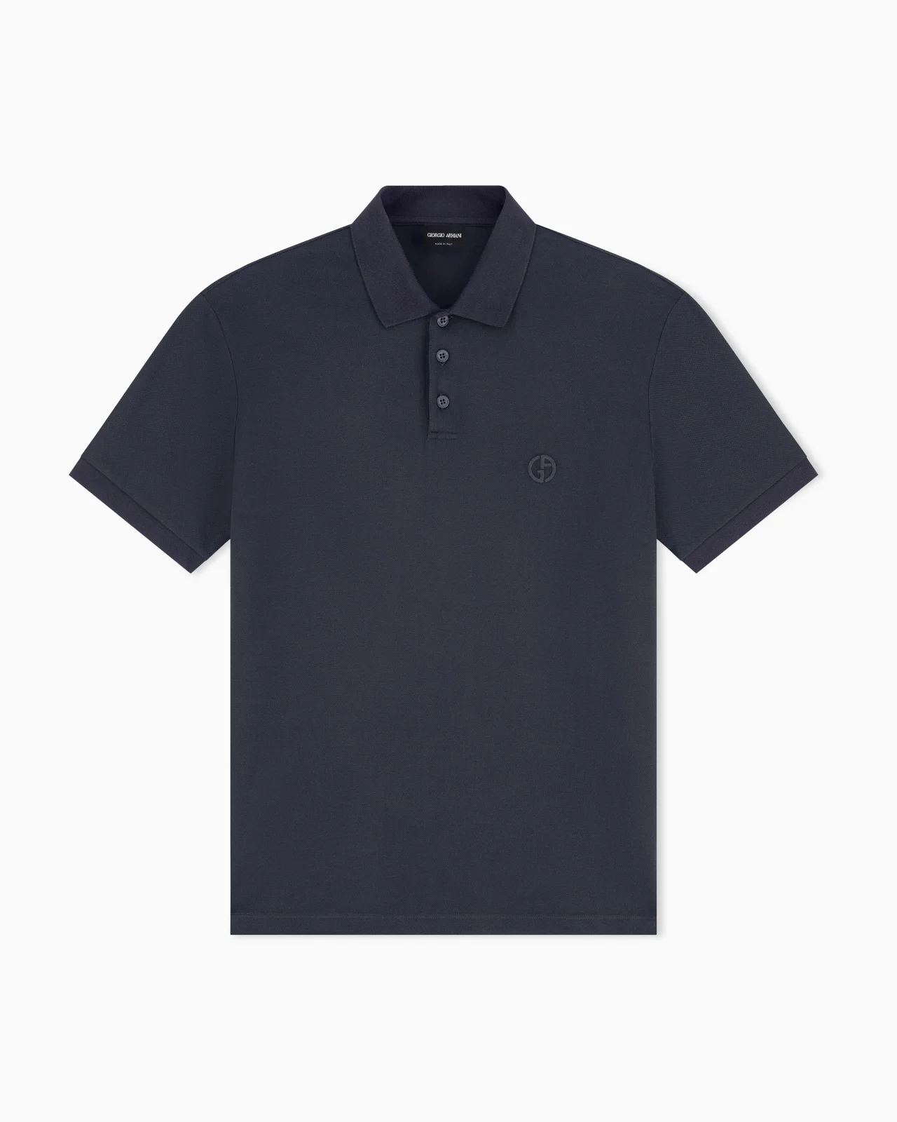 Stretch cotton piqué polo shirt - 1