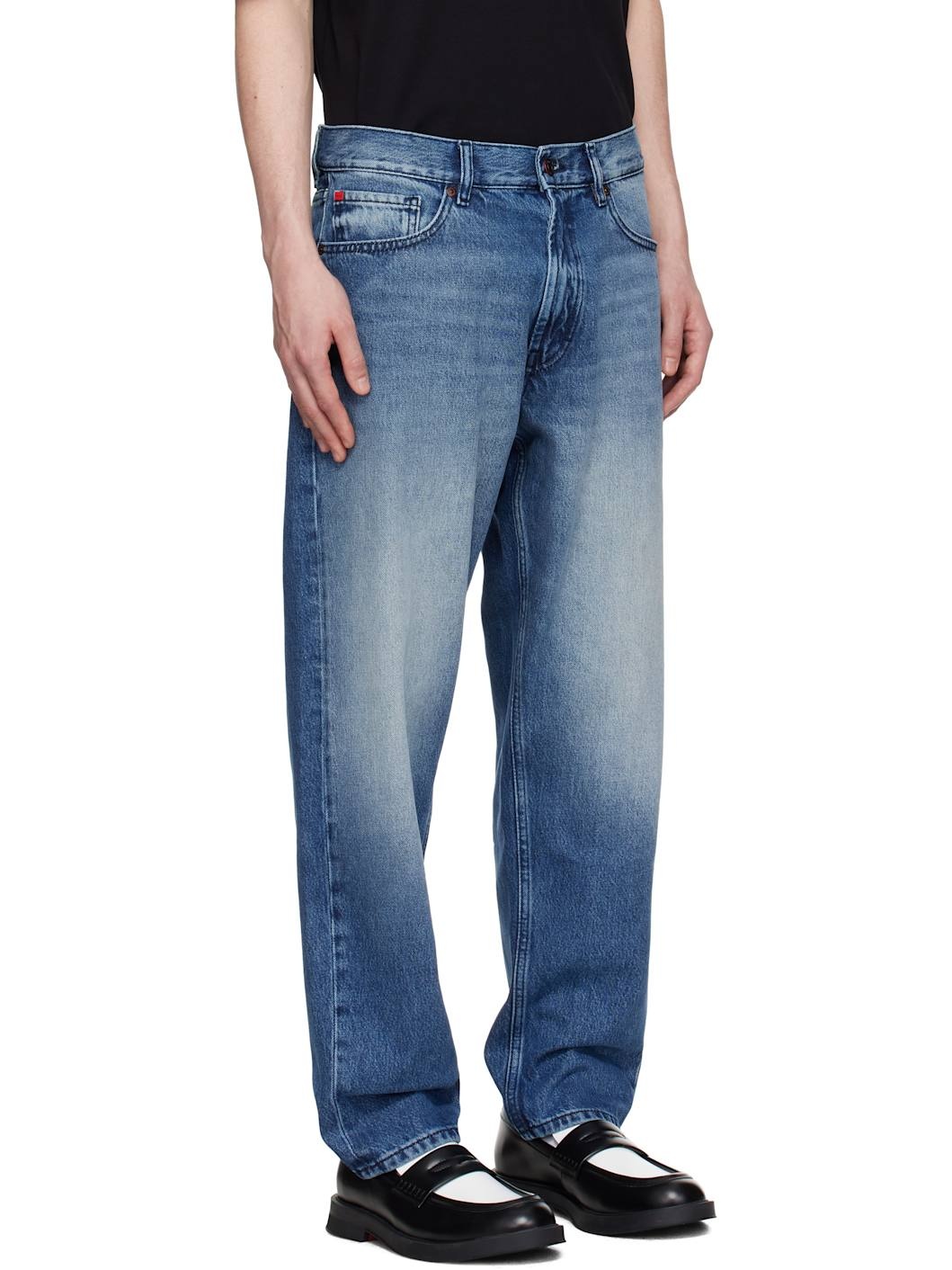 Blue Relaxed Tapered-Fit Jeans - 2